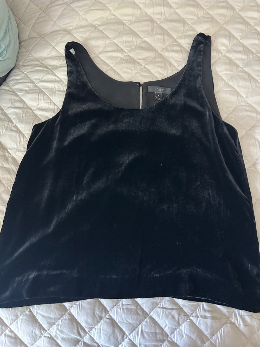 J. Crew Black Velvet Scoop Neck Camisole